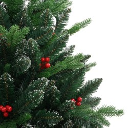 Sapin de Noël artificiel à charnières avec baies rouges 150 cm 