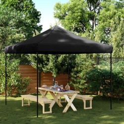 Tente de réception pliable escamotable noir 292x292x315 cm 