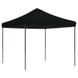 Tente de réception pliable escamotable noir 292x292x315 cm 