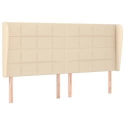 Tête de lit avec oreilles Crème 163x23x118/128 cm Tissu 