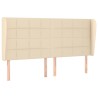 Tête de lit avec oreilles Crème 163x23x118/128 cm Tissu 