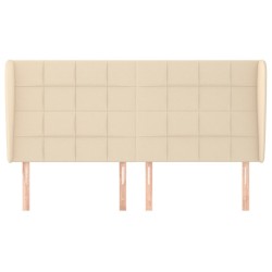 Tête de lit avec oreilles Crème 163x23x118/128 cm Tissu 