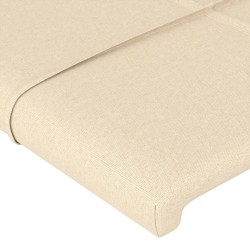 Tête de lit avec oreilles Crème 163x23x118/128 cm Tissu 