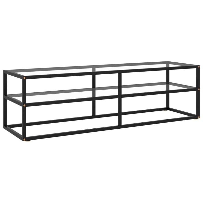Meuble TV noir avec verre trempé 140x40x40 cm Meuble TV noir avec verre trempé 140x40x40 cm