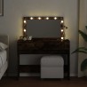 Coiffeuse avec LED chêne fumé 100x40x120 cm 