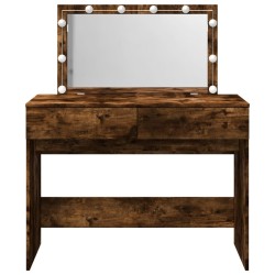 Coiffeuse avec LED chêne fumé 100x40x120 cm 
