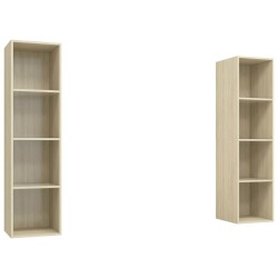 Meubles TV muraux 2 pcs Chêne sonoma Bois d'ingénierie 