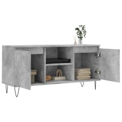 Meuble TV gris béton 104x35x50 cm bois d'ingénierie 
