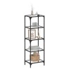 Étagère de rangement dessus en verre noir 40x30x123 cm acier 