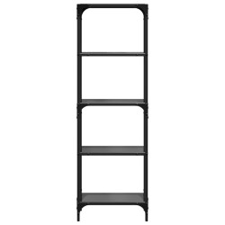Étagère de rangement dessus en verre noir 40x30x123 cm acier 