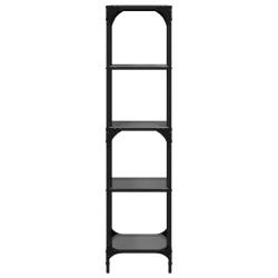 Étagère de rangement dessus en verre noir 40x30x123 cm acier 