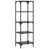 Étagère de rangement dessus en verre noir 40x30x123 cm acier 