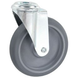 8 pcs Roulettes pivotantes à trou de boulon 125 mm 