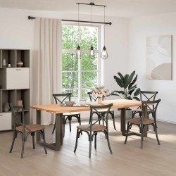 Pieds de table à manger en T, 2 pièces, noir, 70 x 35 x (72-73) cm, acier 