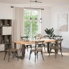 Pieds de table à manger en T, 2 pièces, noir, 70 x 35 x (72-73) cm, acier 