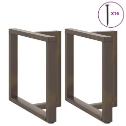 Pieds de table à manger en T, 2 pièces, noir, 70 x 35 x (72-73) cm, acier 
