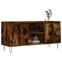 Meuble TV chêne fumé 104x35x50 cm bois d'ingénierie 