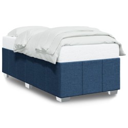 Cadre de lit sans matelas bleu 90x190 cm tissu 
