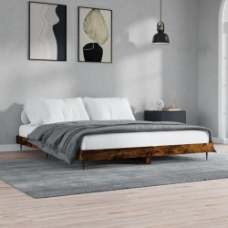 Cadre de lit sans matelas chêne fumé 150x200 cm bois ingénierie 