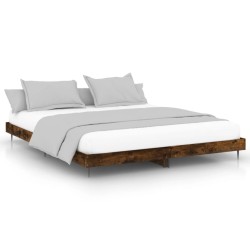 Cadre de lit sans matelas chêne fumé 150x200 cm bois ingénierie 