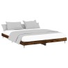 Cadre de lit sans matelas chêne fumé 150x200 cm bois ingénierie 