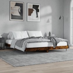 Cadre de lit sans matelas chêne fumé 150x200 cm bois ingénierie 