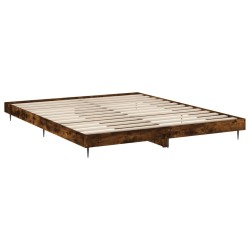 Cadre de lit sans matelas chêne fumé 150x200 cm bois ingénierie 