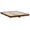 Cadre de lit sans matelas chêne fumé 150x200 cm bois ingénierie 