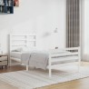 Cadre de lit sans matelas blanc bois massif 100x200 cm 