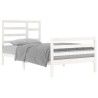 Cadre de lit sans matelas blanc bois massif 100x200 cm 