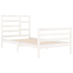 Cadre de lit sans matelas blanc bois massif 100x200 cm 
