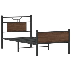 Cadre de lit sans matelas chêne marron 80x200cm bois ingénierie 