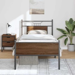Cadre de lit sans matelas chêne marron 80x200cm bois ingénierie 