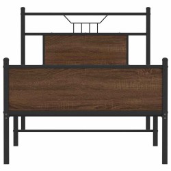 Cadre de lit sans matelas chêne marron 80x200cm bois ingénierie 