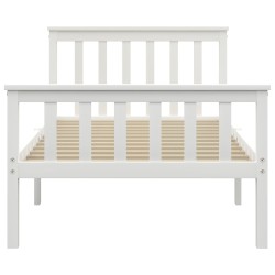 Cadre de lit sans matelas blanc bois de pin massif 90x200 cm 