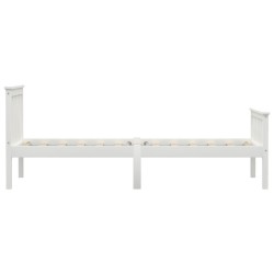 Cadre de lit sans matelas blanc bois de pin massif 90x200 cm 
