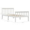 Cadre de lit sans matelas blanc bois de pin massif 90x200 cm 