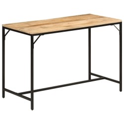 Table à manger 110x55x75 cm bois de manguier massif brut et fer 