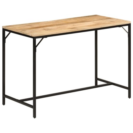Table à manger 110x55x75 cm bois de manguier massif brut et fer 