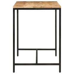 Table à manger 110x55x75 cm bois de manguier massif brut et fer 