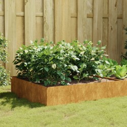 Lit surélevé de jardin 100x100x41 cm acier corten 