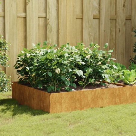 Lit surélevé de jardin 100x100x41 cm acier corten 