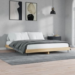 Cadre de lit sans matelas chêne sonoma 150x200 cm 