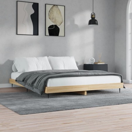 Cadre de lit sans matelas chêne sonoma 150x200 cm 