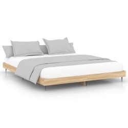 Cadre de lit sans matelas chêne sonoma 150x200 cm 