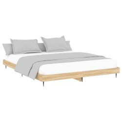 Cadre de lit sans matelas chêne sonoma 150x200 cm 