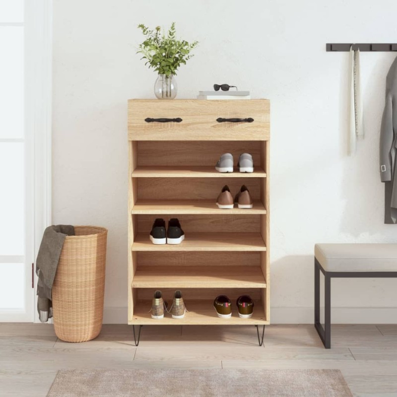 Armoire à chaussures chêne sonoma 60x35x105cm bois d'ingénierie Armoire à chaussures chêne sonoma 60x35x105cm bois d'ingénierie