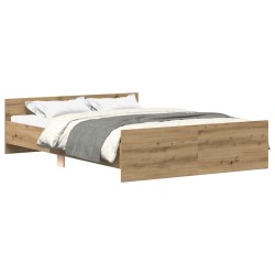 Cadre de lit sans matelas chêne artisanal 140x200 cm 