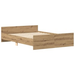 Cadre de lit sans matelas chêne artisanal 140x200 cm 