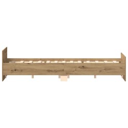 Cadre de lit sans matelas chêne artisanal 140x200 cm 